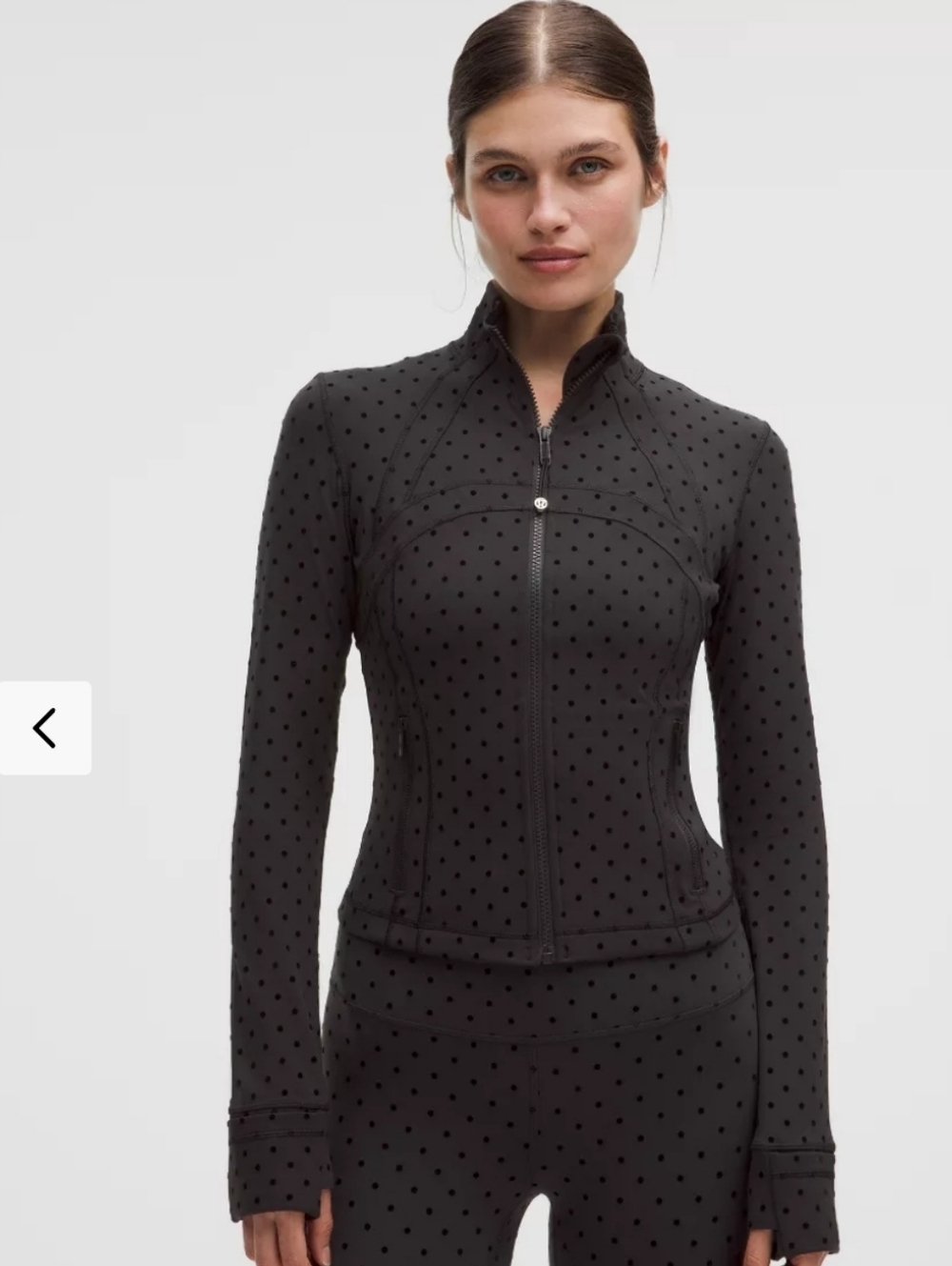 Lululemon Cropped Define Jacket Flocked Polka Dot Black Size 2 Rare Sold Out